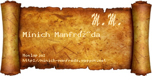 Minich Manfréda névjegykártya